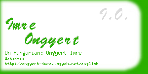 imre ongyert business card